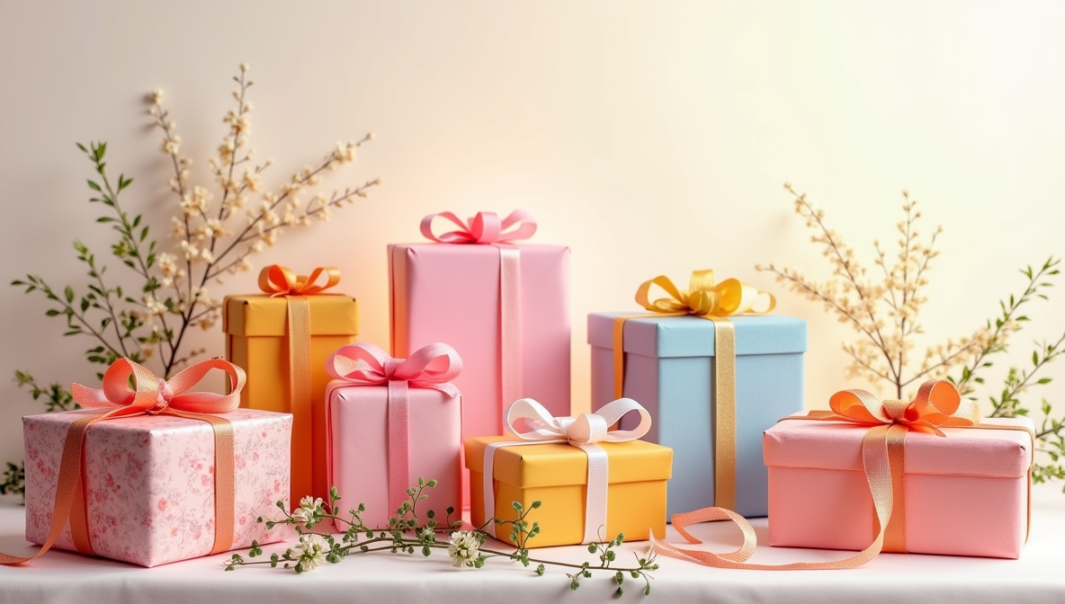 Elegant gift wrapping display